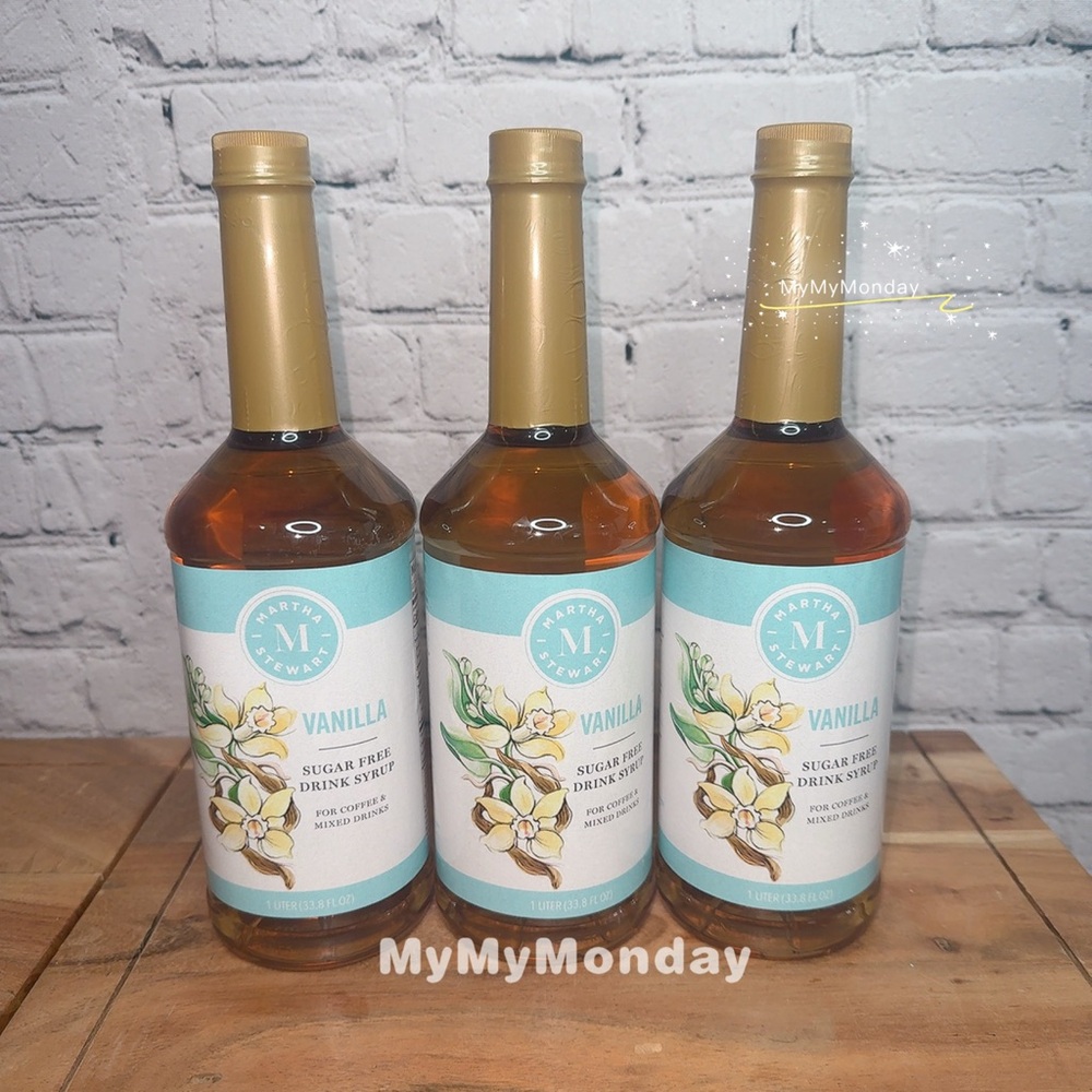 Martha Stewart Vanilla Sugar Free Drink Syrup Set of 3 - Picture 1 of 3